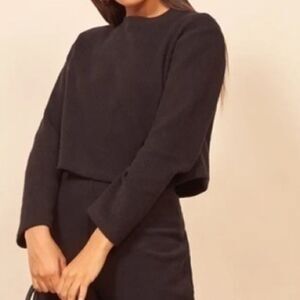 NWT Reformation Cropped Ribbed Pullover Top